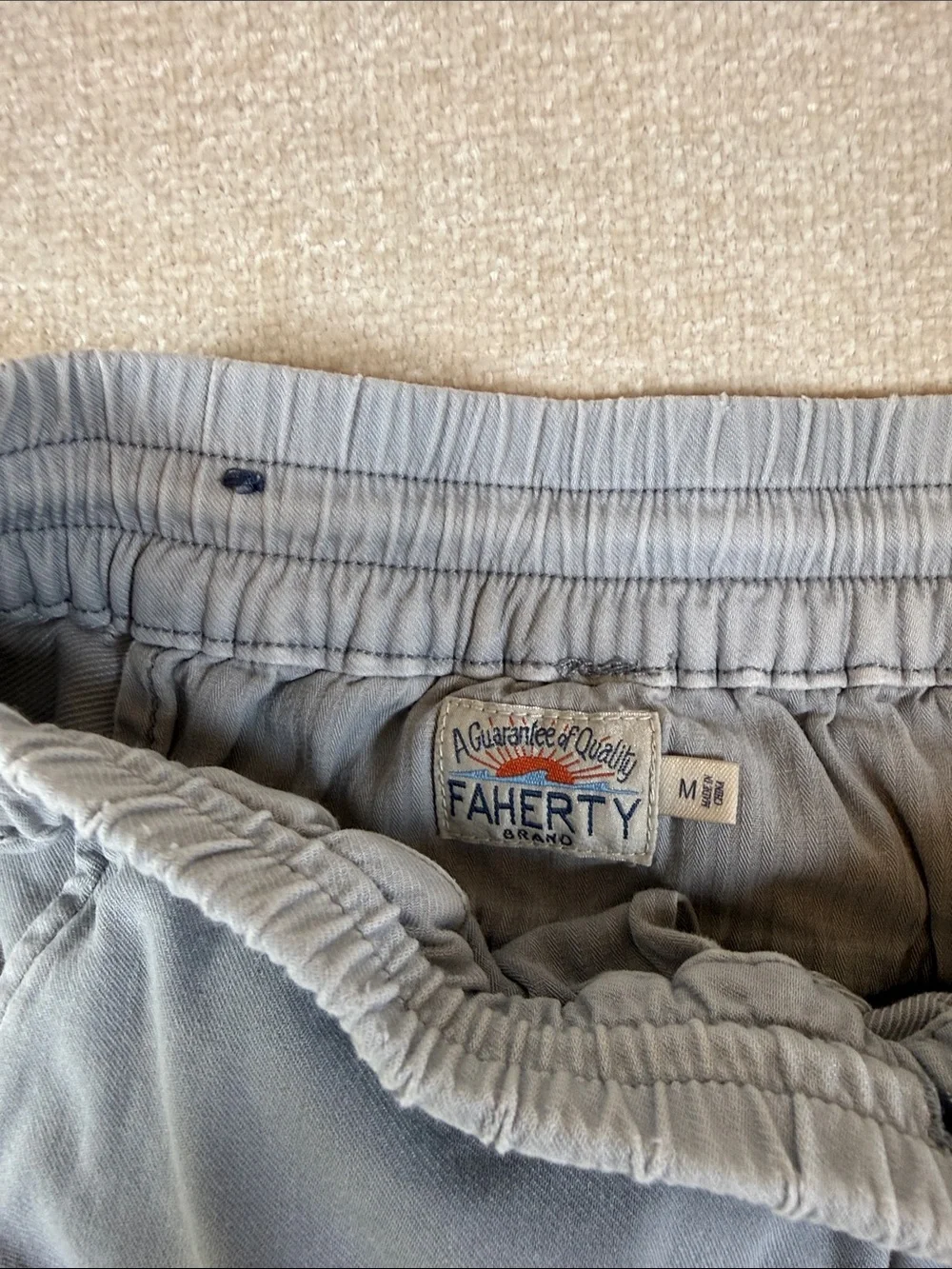 Faherty Men's Essential Drawstring Shorts Gray Size Medium
